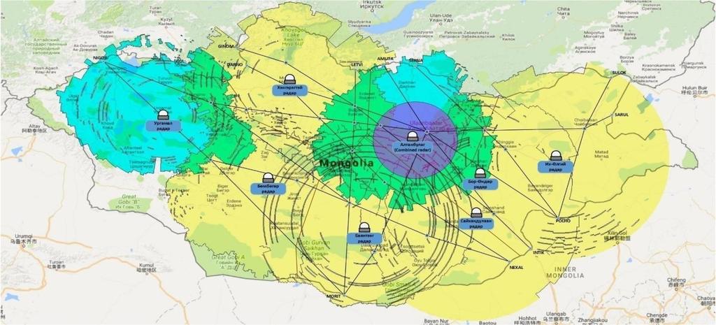 1. Одоо байрлуулсан байгаа Радиолокаторын бүрхэлт Би энэ судалгааны ажилдаа ИНЕГ-ын ажиглалтын системийн бүрхэлт болон аюулгүй ажиллагааг сайжруулах үүднээс Анхдагч болон хоёрдогч радиолокаторын