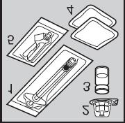 o O seringă de 1 ml (1) o Un adaptor pentru flacon (2) o Un flacon de Humira pentru utilizarea la copii (3) o Două tampoane cu alcool (4) o Un ac (5) Humira este un