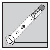 Manşon alb al acului Fereastră Indicator galben vizibil 8 Puteţi observa o pată de sânge la locul injecţiei.