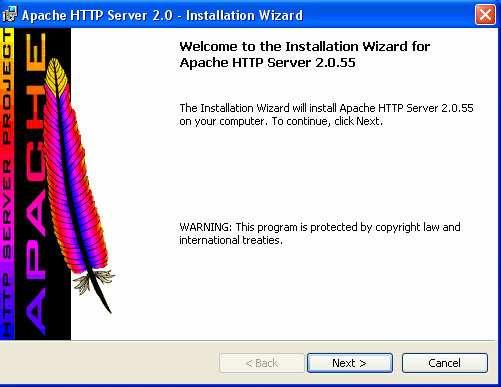 5.2 Εγκατάσταση Apache Web Server Αφού ολοκληρωθεί το download του αρχείου από το site http://www.apache.