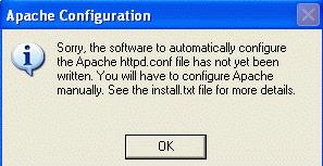 Το συγκεκριµένο µήνυµα, µας ενηµερώνει ότι η Php εγκαταστάθηκε αλλά δεν τρέχει µε το Server.