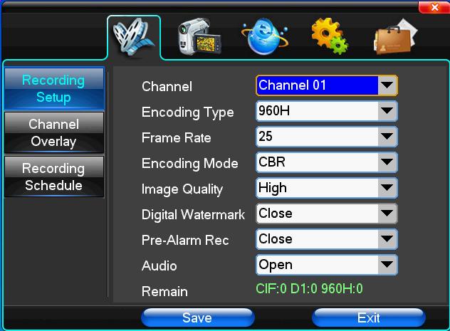 Setari canal: Channel Selectati canalul pentru care doriti efectuarea setarilor Channel Name Introduceti un nume pentru canal Channel Display