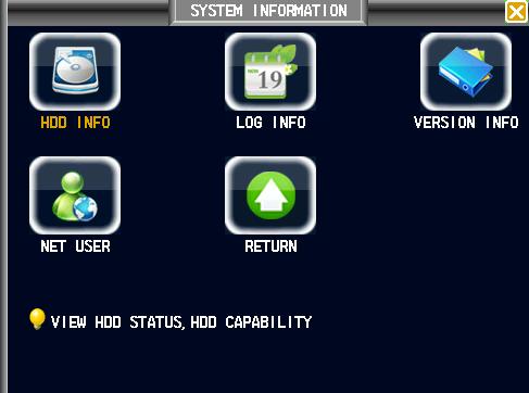 Informatii legate de HDD si sistem (versiunea software, utilizator online). Figura 4-2 