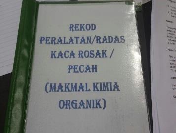 semakin bertambah Radas kaca yang rosak/pecah di letak dalam bekas yang tidak sesuai ASIAH RUMUSAN : Radas kaca
