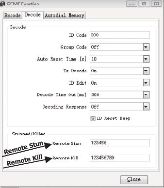 Remote kill, stun and activate (Εξ αποστάσεως μερική ή ολική απενεργοποίηση και επαναφορά) Προτού χρησιμοποιήσετε αυτή τη λειτουργία, θα πρέπει πρώτα να προγραμματίσετε με το λογισμικό