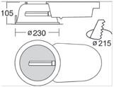 balast electronic warm start ECG pt funcţionare în AC și DC, dimabil ECG la cerere Montare: corpurile de iluminat se montează cu trei arcuri cu scule, reglabile pt diferite grosimi de tavan,