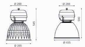 Corpuri de iluminat pentru interior w Reflectoare industriale, gama LAMBDA LI6LM326C4 Carcasă: tehnopolimer armat cu 30% fibră de sticlă, negru, clasă auto-stingere V0 conform UL 94 Cleme de blocaj