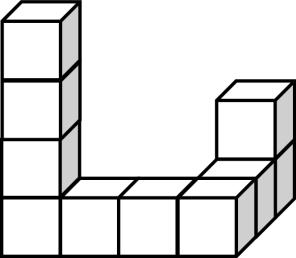 Toby glues 10 cubes together to make the structure shown below.