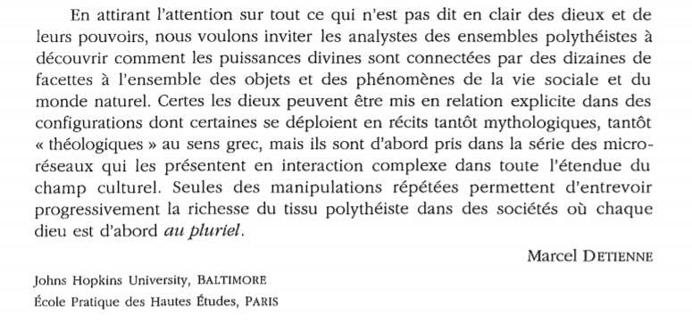 Marcel Detienne, «Expérimenter dans le champ des polythéismes», Kernos 10