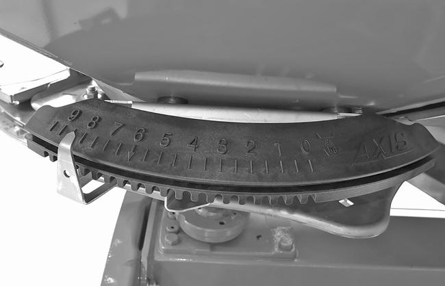 Λειτουργία διασκορπισμού 8 AXIS 50.2 W ΕΙ ΟΠΟΙΗΣΗ Το μηχάνημα του μοντέλου W διαθέτει ηλεκτρονική ρύθμιση του σημείου εφαρμογής.
