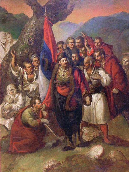 МИРОСЛАВ ТИМОТИЈЕВИЋ Сл. 6. Таковски устанак, слика, Ђура Јакшић, између 1876. и 1878. (Народни музеј у Београду) старе, општепознате обрасце.