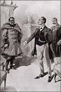 Arthur Conan Doyle ανέφερα ότι θα σας επισκεπτόμουν.» Μας κοίταξε περνώντας από τον ένα στον άλλο, σα να ήταν αβέβαιος σε ποιόν να απευθυνθεί. «Παρακαλώ καθίστε,» είπε ο Χολμς.