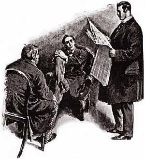 Arthur Conan Doyle «Ναι, εδώ την έχω,» απάντησε με το παχύ του κόκκινο δάκτυλο φυτεμένο στα μισά της στήλης. «Ορίστε. Εδώ άρχισαν όλα. Διαβάστε τη και μόνος σας, κύριε.
