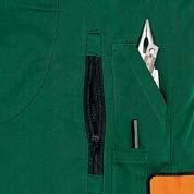 Πράσινο-Πορτοκαλί Παντελόνι προστασίας από την κοπή. Μέση ρυθμιζόμενη με ελαστικό και εσωτερικά πλευρικά κουμπιά.