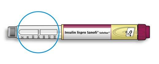 Apgūstiet savu pildspalvveida pilnšļirci Kārtridža turētājs Insulīna nosaukums Devas lodziņš Devas rādītājs * Virzulis nebūs redzams, iekams nebūsit injicējis dažas devas.