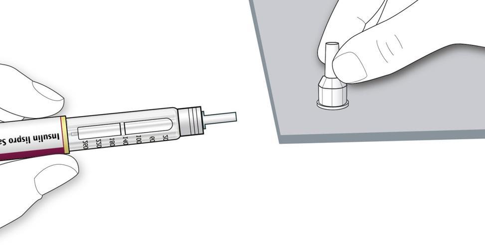 2. POSMS: uzlieciet jaunu adatu Katrai injekcijai vienmēr izmantojiet jaunu sterilu adatu.
