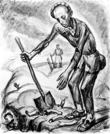 David Olère: «Θάβοντας ό,τι απέμεινε από ένα παιδί», 1947 Το πρώτο καθήκον του Ολέρ στο Άουσβιτς ήταν να θάβει πτώματα.
