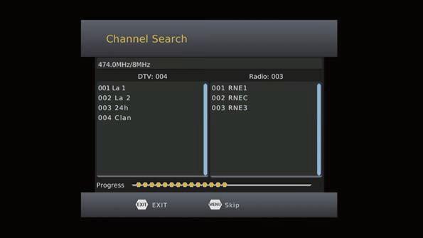 Εγκατάσταση για πρώτη φορά (3) Channel Search (Αναζήτηση καναλιών) Για να αποκτήσετε πρόσβαση στο μενού, πατήστε MENU και επιλέξτε [Search Channel] (Αναζήτηση καναλιών) χρησιμοποιώντας το