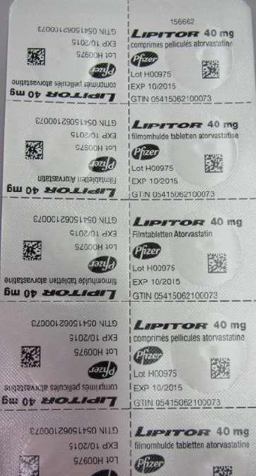 Εικόνα 5 Blister Xanax 1mg σημασμένομε GS1 DataMatrix Εικόνα 4 Blister Lipitor σημασμένο με GS1 DataMatrix Η απόδοση GTIN στα διάφορα επίπεδα συσκευασίας εμφανίζει ιδιαιτερότητα αλλά και ενδιαφέρον