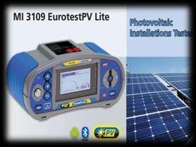 Ο έλεγχος αφορά: solar panels, connectors and connections, panel junction boxes, inverters, motors, electrical boxes transformers MI 3109 EurotestPV Το οργανο MI 3109 EurotestPV Lite είναι ένα