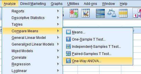 Στο παράθυρο (One-Way ANOVA) που ανοίγει στο Dependent List (εξαρτημένη μεταβλητή) εισάγουμε την μεταβλητή «Ημέρα εμφάνισης σκουριάς» και στο factor (παράγοντας) εισάγουμε την μεταβλητή «Βαφές».