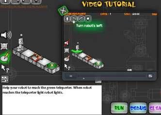 v. Παροχή δομημένης υποστήριξης Εικόνα 3-69: «Video Tutorial» στο Program Your Robot Ένα άλλο στοιχείο του παιχνιδιού, είναι η υποστήριξη (scaffolding) που παρέχει στον παίκτη, σε πολύ μεγάλο βαθμό
