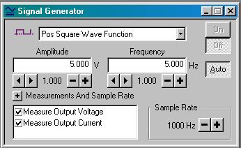 Signal Generaor בחר במתח מלבני חיובי, תדירות, 1000Hz הפעלה Auo (תמונה.