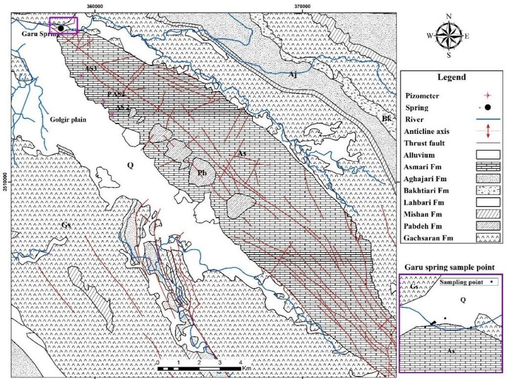 Fig 1- Geological map of region شکل 0- نقشه زمینشناسی منطقه Parameters EC T.D.S.