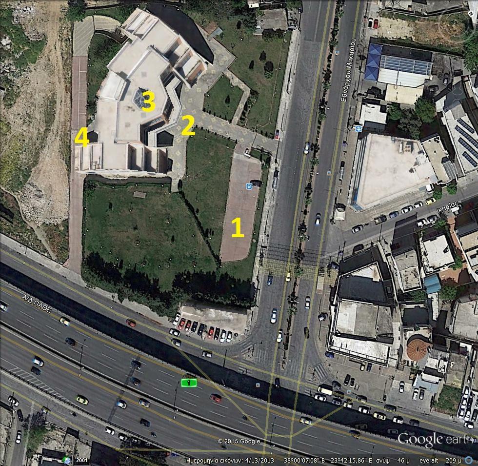 ΟΔΗΓΙΕΣ / INSTRUCTIONS 1. Χώρος στάθμευσης για το κοινό / parking lots for visitors 2. Είσοδος για το κοινό / entrance for visitors 3.