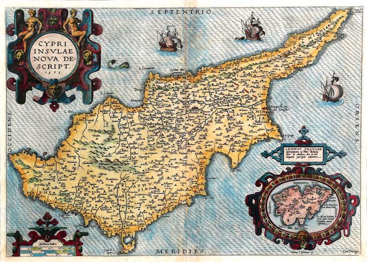 121 Abraham ORTELIUS Ioannes a DEUTECUM (engraver) Cypri Insulae Nova Descript. 157 / Lemnos Insulae Ïoannes a Deutecum f(ecit), 35.