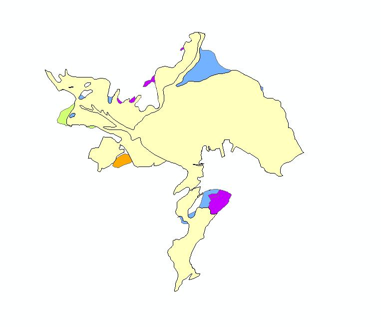 Ποταμοχερσαίοι σχηματισμοί (Pl pt): Αποτελούνται από ερυθρούς πηλούς, αργιλοαμμώδη υλικά, μικρής συνεκτικότητας, με διάσπαρτες κροκαλολατύπες ή αδρομερέστερα στοιχεία, ποικίλης λιθολογικής σύστασης,