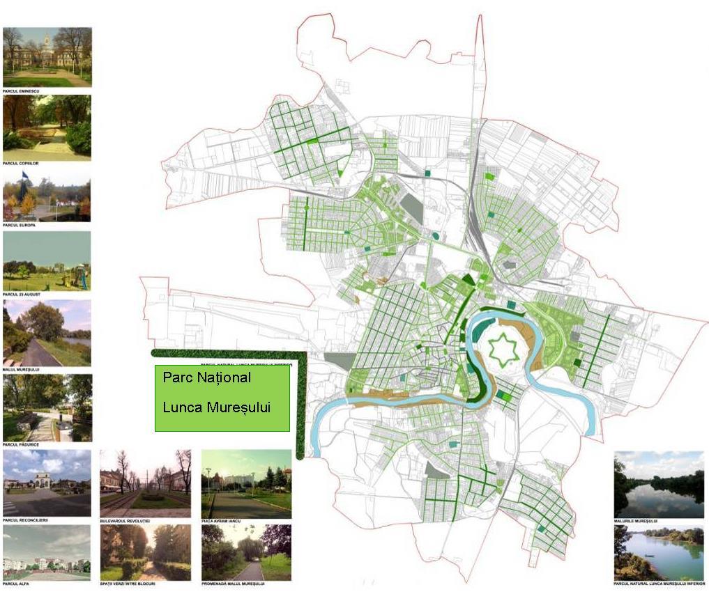Limita estică a parcului se află la doar 4 km de centrul oraşului. Cu o suprafaţă de 17166 ha, include zona îndiguită a Mureşului și oferă nelimitate oportunități de recreere.