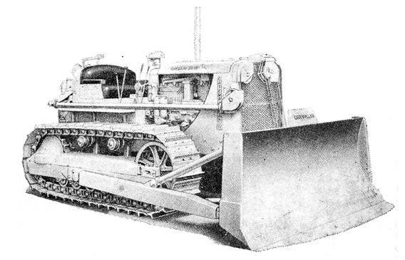 Slika 34. Dozer s nožem veće dužine za rad u nevezanim materijalima (CATERPILLAR D-7, snage motora 100 kw) [8] 7.6.