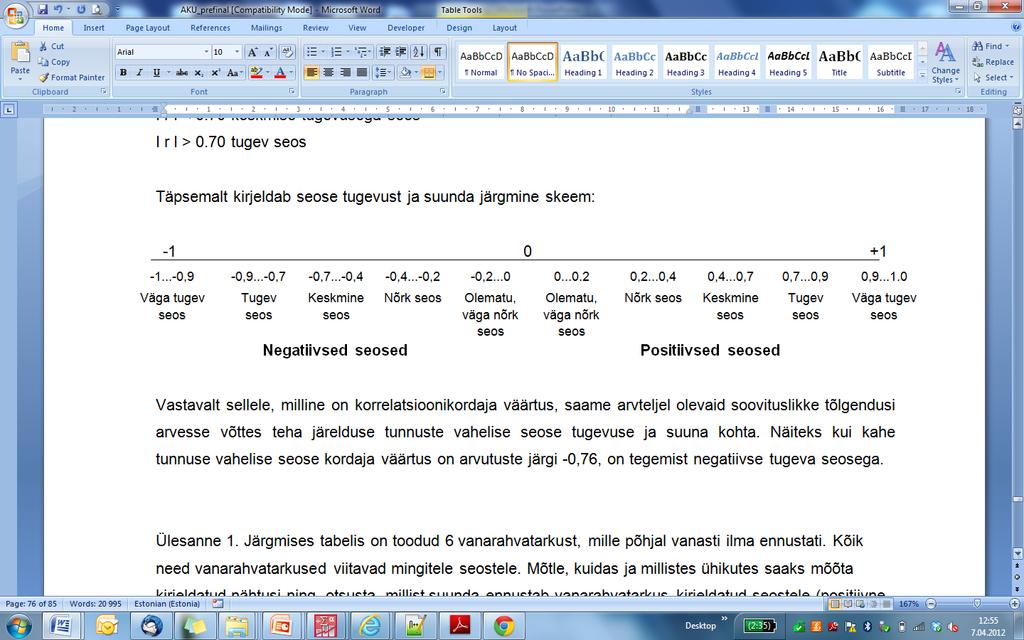 seas on enam lahutatud isikuid? võrdlev sagedustabel e RISTTABEL Millise haridustasemega vastajate seas on enam lahutatud isikuid?