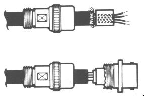 Initial ssembly Slide onto the cable the following items in this order (1) Nut (2) Washer (3) Gasket (4) raid lamp and (5) lamp ody (6) Grommet.