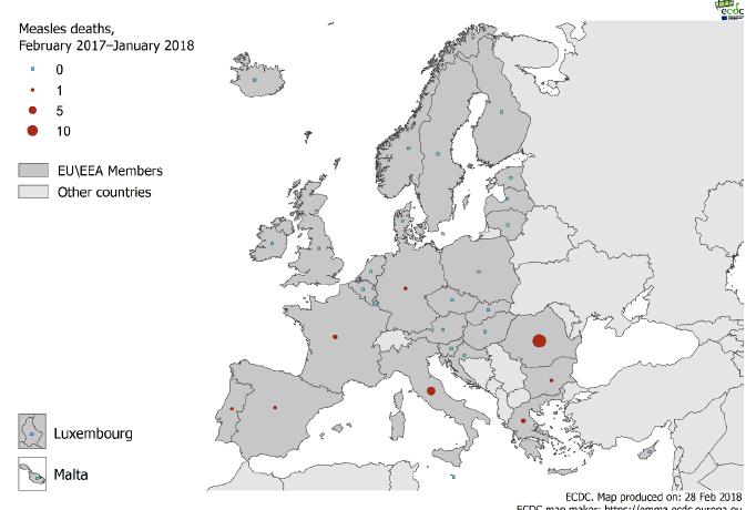 Πώς εξελίχθηκε η επιδημία; Distribution of measles deaths by