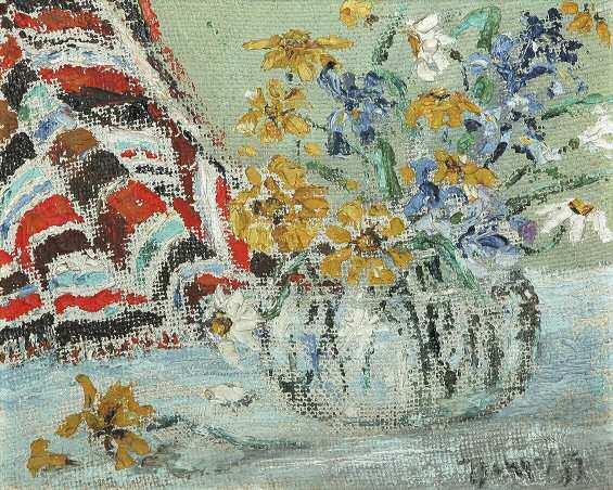 53.ΓΟΥΝΑΡΟΠΟΥΛΟΣ Γεώργιος (1889-1977) Νεκρή φύση 1967 Λάδι σε κοντραπλακε 62 51 εκ υπγρμ & χρνλγμ κ.α 1.500-2.