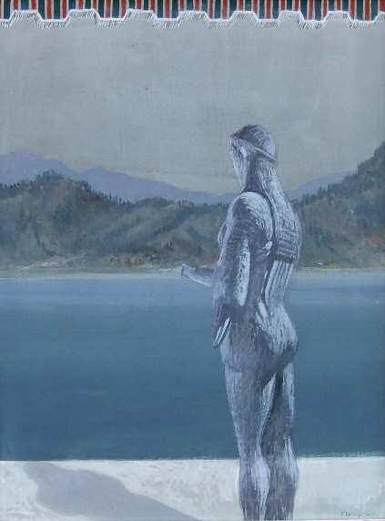 111. ΖΟΥΜΠΟΥΛΑΚΗΣ Πέτρος (1937) Ατενίζοντας το Αιγαίο Ακρυλικό σε καμβά 45 35εκ υπγρμ κ.