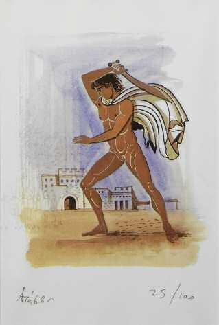 142 142. Α. ΤΑΣΣΟΣ (ΑΛΕΒΙΖΟΣ) (1914-1985) O Μακεδόνας μαχητής Χαρακτικό/ξυλογραφία 24 16 εκ υπγρμ & αρθμ.
