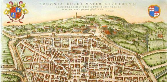 Η Μπολόνια τα 1640 Τον 12ο αιώνα μ.χ., η πόλη χρειαζόταν νέα τείχη. Στο τέλος του 13ου αιώνα η Μπολόνια απαριθμούσε 50.000 με 60.000 κατοίκους.