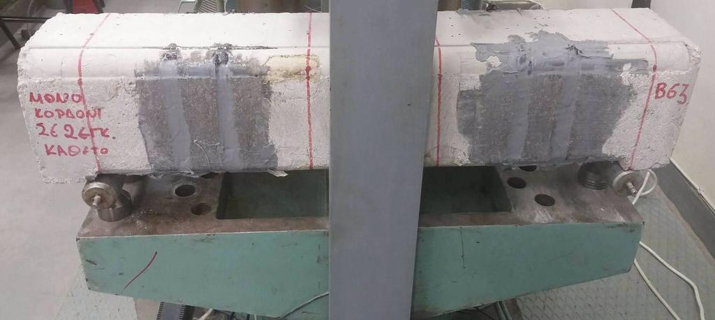 Συναφής πειραματική έρευνα έχει διεξαχθεί όσον αφορά στις μορφές του ανθρακοϋφάσματος, δηλαδή ως τρίπλευρου μανδύα και ως τρίπλευρες λωρίδες κάθετες ως προς τον άξονα του δοκιμίου, καθώς και σε δύο