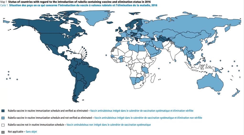 Χώρες που εφαρμόζουν εμβολιασμό κατά ερυθράς στο ΕΠΕ και έλεγχος της