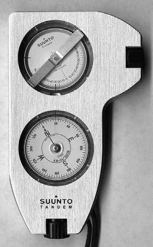 Clinometrul sau eclimetrul (fig. 19) este un instrument de măsurare a unghiurilor de pantă. Funcţionează pe principiul firului cu plumb, care va indica verticala locului.