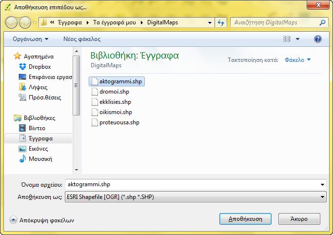 Προσδιορισμός των θεματικών επιπέδων που θα απεικονιστούν στον τελικό χάρτη