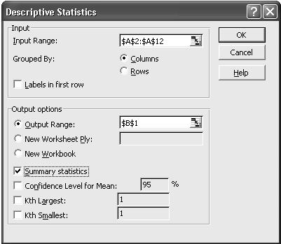 حال در قسمت Output options گزینه: Range Output را عالمت زده سپس آیکون مربوطه را انتخاب کنید سپس B را انتخاب کرده و دوباره آیکون را انتخاب کنید) B محل شروع اطالعات است(.