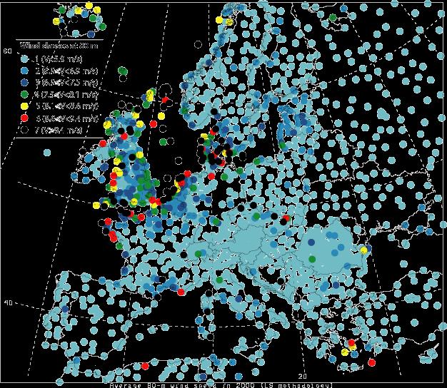 Αιολικό δυναμικό Μέσος άνεμος στα 80-m (2000) Christina L. Archer & Mark Z.