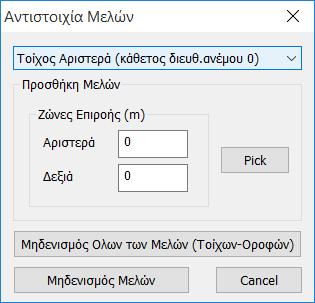 Τα πλάτη Αριστερά και Δεξιά έχουν ως αναφορά τον τοπικό άξονα x (τον διαμήκη) του μέλους. Θεωρείται ότι είμαστε στον κόμβο αρχής του μέλους (i) και κοιτάμε τον κόμβο τέλους (j).