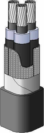 AXCES TM 3x95/25 mm 2, 14/24 kv 1. KONSTRUKCIJA KABLA Vodnik iz aluminijeve zlitine, okrogel, vrv. Nazivni presek 95 mm². Nazivni premer 11,6 mm. Zaslon na vodniku, ekstrudiran.