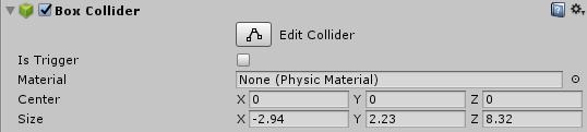 Στον 3D χώρο κατατάσσονται οι κατηγορίες Box Colliders, Sphere Colliders, Capsule Colliders, Wheel Colliders και Terrain Colliders, ενώ στον 2D υπάρχουν οι Box Collider 2D, Polygon Collider 2D,