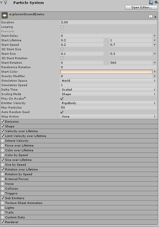 Σχήμα 12: To Particle System Component Rigidbody Όταν το Rigidbody προστεθεί σε ένα Game Object, του δίνει την